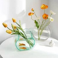 Vase Acrylique Moderne Art Déco Petit Vase Floral Transparent Dessus De Table Vase À Fleurs En Acrylique