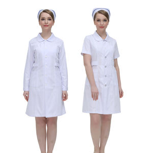 Long blanc élégant manteau d'hiver pour femmes manteaux de laboratoire blanc manteau blanc médecin infirmière vêtements de travail professionnel - Product Image 5