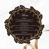 Tarjetas de Invitación Modernas y Sencillas con Diseño Personalizado en Dorado, Acrílico Negro/Blanco para Bodas, Fiestas, Ángel Musical, Hada, Menús de Papel