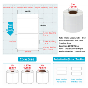 Trống 4x6 inch trực tiếp nhiệt vận chuyển nhãn giấy cho máy in - Product Image 2