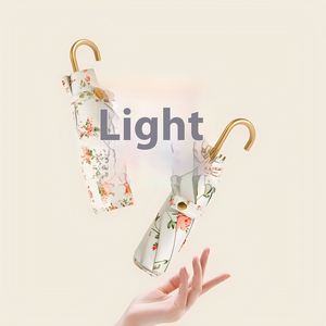 Sombrilla Plegable Retro con Mango Curvo y Gancho Dorado al 70%, Protección Solar Anti-UV, Control Manual, Regalo para Adultos y Mujeres - Product Image 1