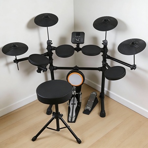 Batería Electrónica Profesional de Fábrica, Kit de Batería Electrónica con <span class=keywords><strong>Doble</strong></span> <span class=keywords><strong>Bombo</strong></span> para Presentaciones de Bandas y Espectáculos en Vivo - Product Image 2