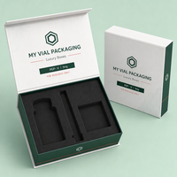 Kit complet de recherche sur les peptides avec insert en mousse personnalisé |   Boîte cadeau rigide imprimée de luxe pour flacon, seringue et ensemble de tampons alcoolisés