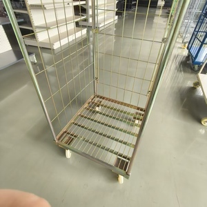 Youbang nặng 3 mặt dây lưới gấp Giỏ mua hàng không thấm nước với bề mặt mạ kẽm và 5 ''PU bánh xe - Product Image 3