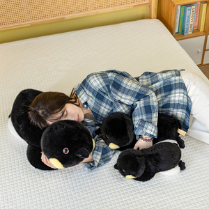 Peluche Personalizado de Pingüino Emperador, Juguete de Peluche Realista de Pingüino Negro, Figura de Pingüino de Simulación, Animales de Peluche - Product Image 4