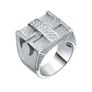 JASEN JEWELRY pave stones ring custom jewellery for men's ring