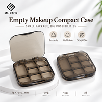 Boîtier vide personnalisé pour palette de fards à paupières multi-emplacements, rechargeable, emballage cosmétique compact, OEM ODM, vente en gros
