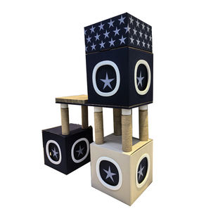 Nouvel <span class=keywords><strong>arbre</strong></span> à <span class=keywords><strong>chat</strong></span> écologique de Noël avec griffoir en papier et en bois, tour et château en carton - Product Image 5