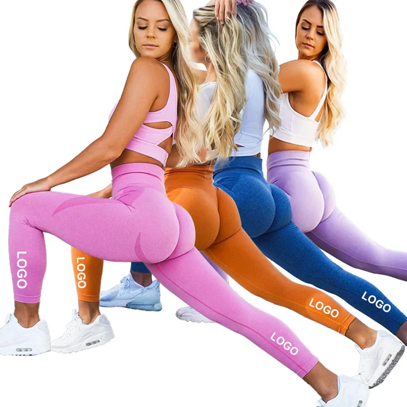 OEM Stretchy compression anti cellulite gym workout custom logo yoga legging high waist lift up butt scrunch legging for women