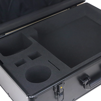 Boîtier en aluminium noir en gros avec mousse souple pour le rangement d'outils, pour l'industrie électronique et informatique, boîtier pour multimètres