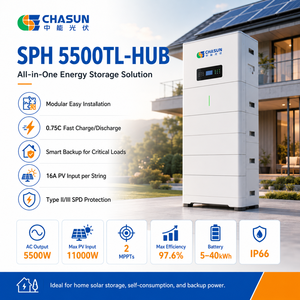 อินเวอร์เตอร์พลังงานแสงอาทิตย์แบบไฮบริด CHASUN 5500W <span class=keywords><strong>SPH</strong></span> 5500TL-HUB แบบแยกส่วน ต่อพ่วงได้ 2 MPPT 16A IP20 CAN ประสิทธิภาพสูงสุด 97.7% ติดตั้งบนพื้น/ผนัง - Product Image 1