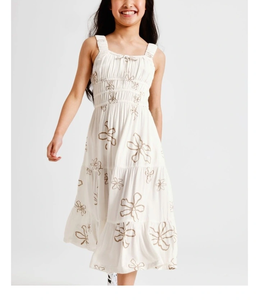 Vestido de algodón para niñas para el verano con detalles decorativos, transpirable, cómodo y con un estilo elegante para uso diario y viajes. - Product Image 5