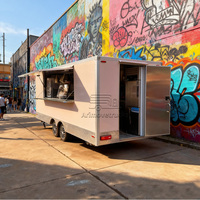 Petit camion de nourriture mobile pas cher, remorque commerciale moderne de rue, chariot de nourriture rapide pour café, pizza, avec véranda et cuisine complète
