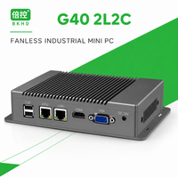 Mini PC industriel sans ventilateur BKHD G40 2L2C, Intel Celeron Core I3, double LAN 1 Gb, double COM RS232 RS485, PC embarqué