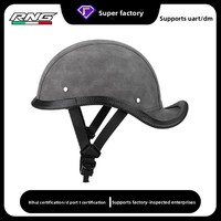 [Personnalisé] Casque de moto rétro pour l'été, scooter, cruiser, queue droite, universel, sans visière, 56-60 cm