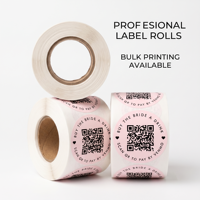Étiquettes autocollantes en rouleau personnalisées de haute qualité avec logo imprimé, en PET imperméable, avec code QR, pour l'emballage des entreprises