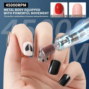 Perceuse à ongles électrique professionnelle 45000 tr/min, rechargeable, portable, lime à ongles électrique, faible bruit, pour salon de manucure - Product Image 4