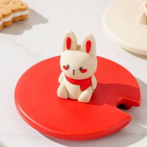 Tasse en céramique personnalisée de 14 oz avec motif lapin mignon, style japonais, avec cuillère et couvercle – Vente chaude - Product Image 2