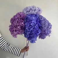 Matériel DIY : Fleurs d'hortensia Anna éternelles et préservées, colorées et durables, avec branches, vente en gros et en vrac