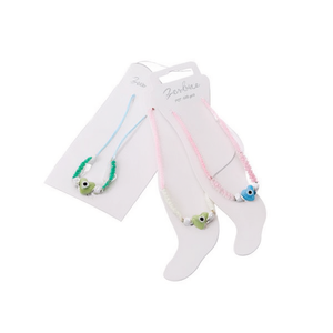 Cavigliera in ceramica colorata a forma di cuore con occhio, 2 pezzi per colore, gioielli alla moda da donna - Product Image 1