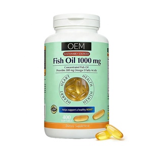 OEM Lemon Flavored <strong>Fish</strong> <strong>Oil</strong> <strong>Omega</strong>-<strong>3</strong> Soft Gel Capsules <strong>Omega</strong>-<strong>3</strong> &amp; EPA &amp; DHA Dietary Supplement Softgels Heart Health Support - Product Image 1