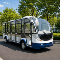 Navette électrique silencieuse et panoramique de 17 places offrant un confort toutes saisons pour le transport haut de gamme dans les centres de villégiature et les parcs.