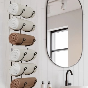 बहुक्रियाशील लाल वाइन बाथरूम तौलिया धारक दीवार माउंट लोहे के क्रॉस-बॉर्डर रैक रसोई धातु के लिए लोकप्रिय मल्टीलेयर डिजाइन - Product Image 5