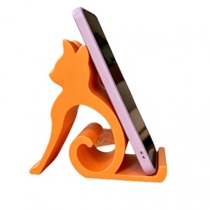 Cute Kitten Phone Stand 3D Printed Orange Cat Shape Mobile Holder Desktop Ornament One Touch Release Gift For Phone - Product Image 5