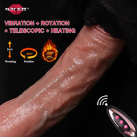 Dildo Vibrateur Télescopique Chauffant Super Puissant Réaliste et Énorme XXL pour Masturbation Féminine