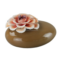 Clip d'évent de voiture en céramique blanche écologique pivoine désodorisant parfum en céramique arôme plâtre porcelaine fleur diffuseur d'huile essentielle