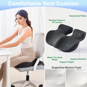 <span class=keywords><strong>Coussin</strong></span> <span class=keywords><strong>de</strong></span> siège orthopédique en mousse à mémoire <span class=keywords><strong>de</strong></span> forme, doux et respirant, pour voiture, avec techniques <span class=keywords><strong>de</strong></span> couture, pour soulager les douleurs dorsales, sciatiques et du coccyx - Product Image 4