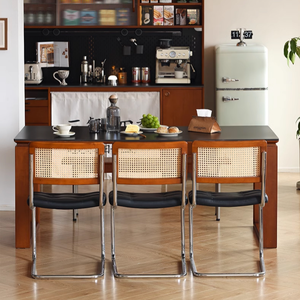 Table en bois massif de style japonais, rectangulaire, grande table, petit appartement, bureau, établi simple, vente en gros d'usine - Product Image 3