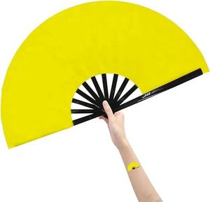 Abanicos plegables de bambú grandes para hombres/mujeres, accesorios pintados a mano para Rave Festival Drag Queen, actuación, regalo japonés chino - Product Image 3