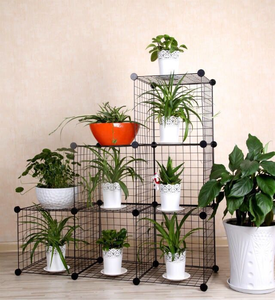 Venta al por mayor para fabricantes: <span class=keywords><strong>FUHAO</strong></span> HJ-6 Estante para flores de alambre de púas multicapa, impermeable y a prueba de polvo, de fácil montaje, capacidad para 11 pares - Product Image 1