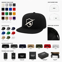 Casquette Snapback 6 Panneaux Personnalisable en Polyester/Coton avec Visière Plate et Motif Terrain de Football – Style Urbain Sportif Dobby