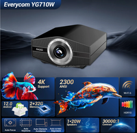 Projecteur YG710W 4K FHD 1080P Mise au point automatique Haut de gamme LED 20W Haut-parleur Intelligent Android 12 Cinéma maison Conférence 2G RAM