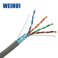 Cable LAN para interiores WEIHUI F/UTP blindado Cat5e, conductor de cobre sin oxígeno, cable de red de alta velocidad con revestimiento LSZH