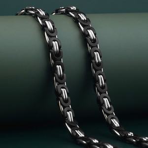 Colliers ras-du-cou classiques en acier inoxydable de haute qualité avec breloques géométriques argentées, plaqué noir, tendance, pour anniversaire - Product Image 1