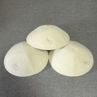Kippot en Lin Sergé Personnalisé Musulman, Yarmulke Juif, Kippah Ronde Florale Respirante Toutes Saisons, Broderie Ethnique, Chapeaux et Casquettes