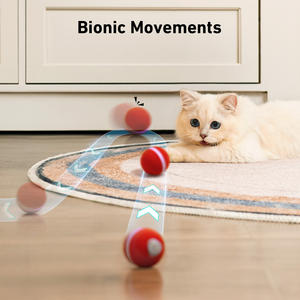 Giocattolo per gatti in Silicone rosso caldo di moda moderna per animali domestici giocattolo elettrico intelligente ad auto-rotolamento giocattolo per gatti attivato dal movimento - Product Image 5