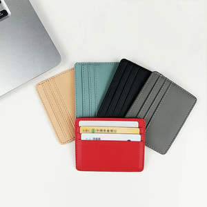 Wholesale Pu Leather Id Card Holder Candy Color Bank Credit Box Multi Slot Slim Case <b>Wallet</b> Women Men <b>Smart</b> Home - Product Image 3