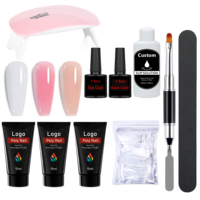 Kit de vernis à ongles en gel UV professionnel, lampe UV, gel de construction semi-permanent 15ml, longue tenue 3-4 semaines, application facile par trempage