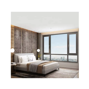 Fenêtres à battants en aluminium avec cadre en verre trempé XiaoDe, style européen, pour patio, cuisine, double vitrage, <span class=keywords><strong>baie</strong></span> <span class=keywords><strong>vitrée</strong></span>, salle de bain, hôtel, isolation thermique - Product Image 1