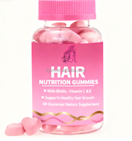 Gummies à la biotine naturelle - Soutien à la croissance et au volume des cheveux, éclat de la peau et renforcement des racines - Complément alimentaire beauté