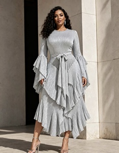 Nuevo Vestido con Volantes Miyake 2026 - Estilo <span class=keywords><strong>Elegante</strong></span> y Moderno - Tirantes para Cierre en la Cintura - Vestido para Mujer Talla Grande - Product Image 3