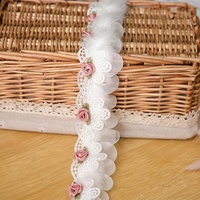 Série de fleurs féériques, dentelle brodée à la main, fleurs 3D, perles pour accessoires vestimentaires, sacs, chaussures, rideaux, bordures de col DIY