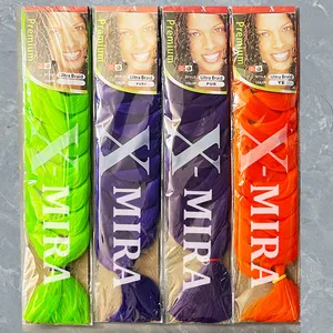 Mèches Tresses Africaines en Gros 165g Gana Curl Yaki <span class=keywords><strong>Cheveux</strong></span> Synthétiques Bundles Afro Box Braids Queues de Cheval Tresses Jumbo Extensions de <span class=keywords><strong>Cheveux</strong></span> - Product Image 2