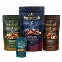 Sachet Doypack personnalisé pour snacks aux fruits, avec fenêtre transparente, refermable à fermeture éclair, barrière aromatique, pour aliments pour bébés, 8oz 16oz