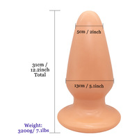 Consolador Realista de Silicona Completa y Plug Anal Grande y Suave para Estimulación Vaginal y Anal para Mujeres