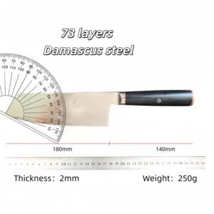 Ensemble de couteaux de cuisine en acier Damas 6 pièces, style japonais, manche G10, cadeau de Noël pour les passionnés de cuisine et les cuisiniers à domicile - Product Image 4